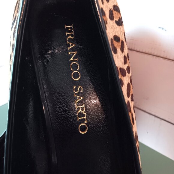 EUC 💥 FRANCO SARTO Gorgeous Leopard Print Pumps 3" Heel Shoes Size 8M - Picture 5 of 9